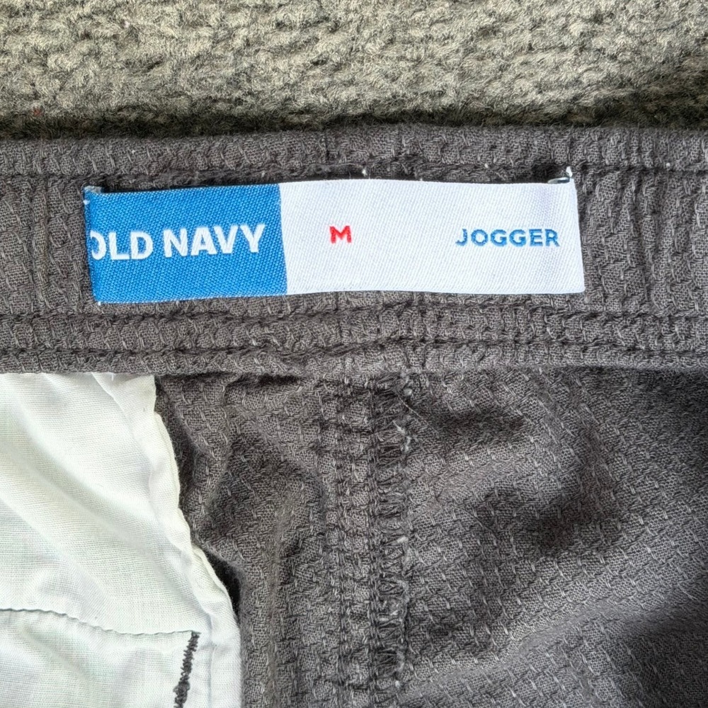 Old Navy Mens Jogger Shorts Charcoal Gray Textured Cotton Size Medium 7in Inseam - Picture 2 of 6